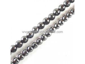 Non magnetic Hematite Beads, Round Faceted, different size for choice, black, Grade A, Hole:Approx 0.8mm, Length:Approx 16 Inch, Sold By Strand